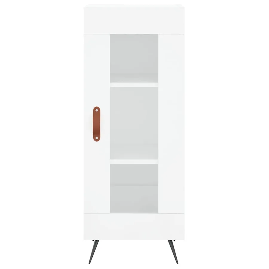 Buffet haut Blanc brillant 34,5x34x180 cm Bois d'ingénierie - 8