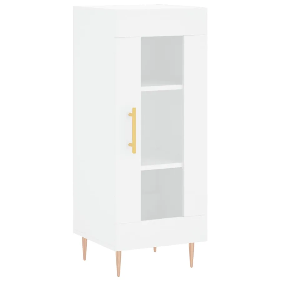 Buffet haut Blanc 34,5x34x180 cm Bois d'ingénierie - 5