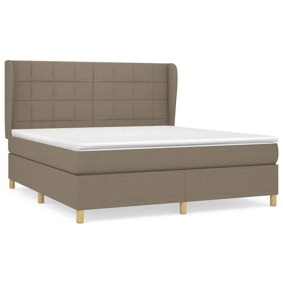 Sommier à lattes de lit avec matelas Taupe 160x200 cm Tissu - 2