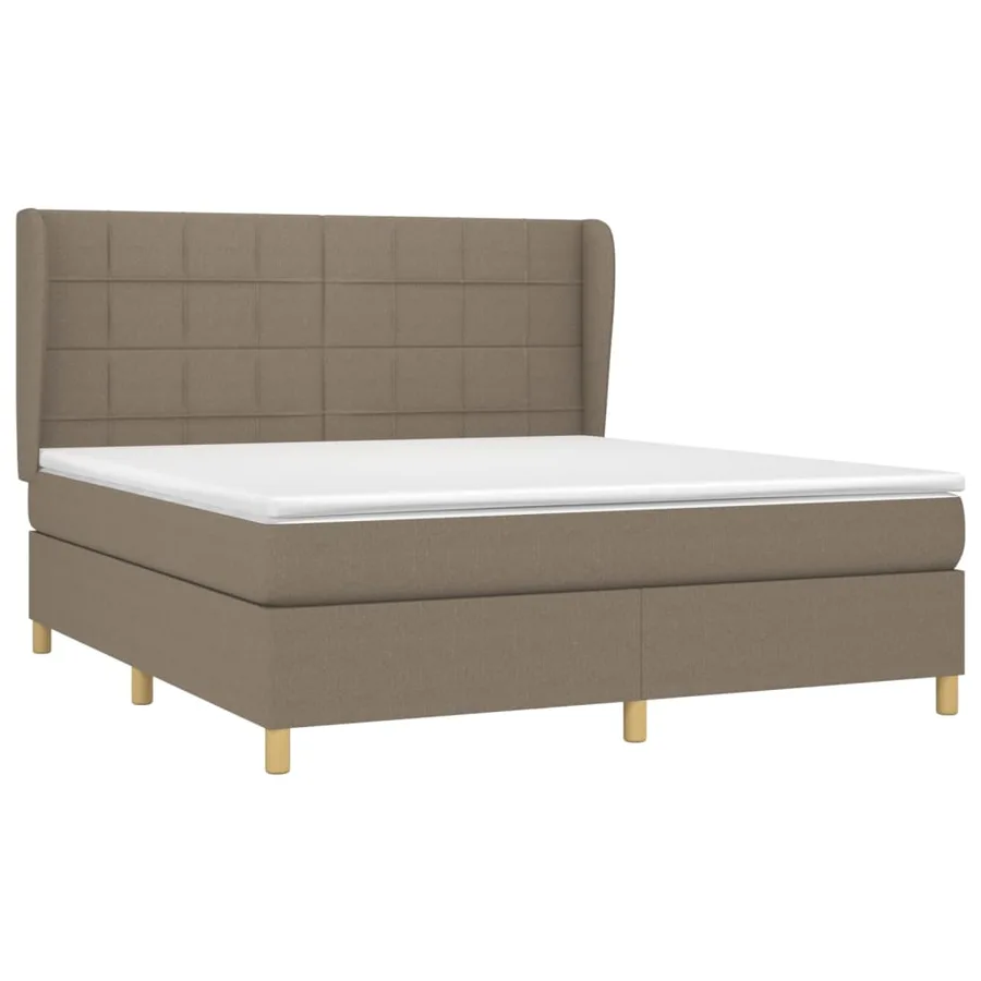 Sommier à lattes de lit avec matelas Taupe 160x200 cm Tissu - 3