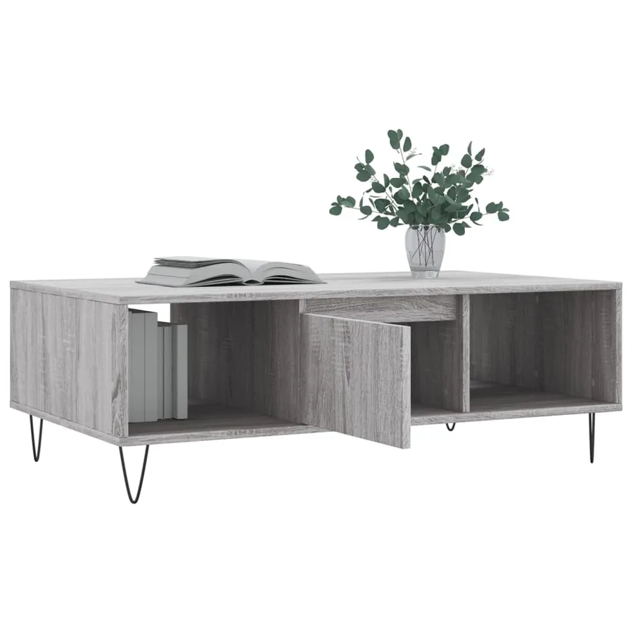Table basse sonoma gris 104x60x35 cm bois d'ingénierie - 4