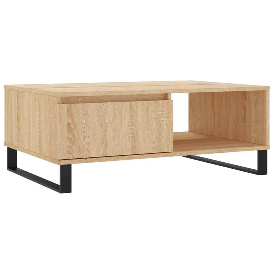 Table basse chêne sonoma 90x60x35 cm bois d'ingénierie - 2