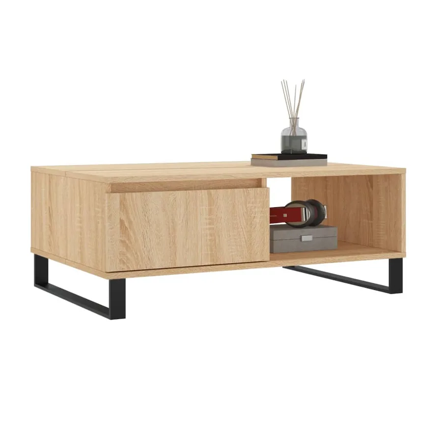 Table basse chêne sonoma 90x60x35 cm bois d'ingénierie - 3