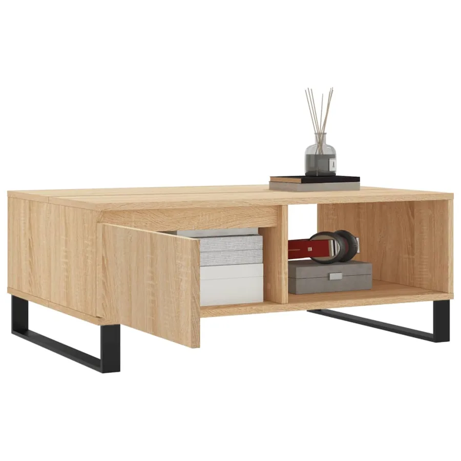 Table basse chêne sonoma 90x60x35 cm bois d'ingénierie - 4