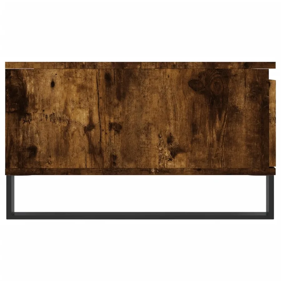 Table basse chêne fumé 90x60x35 cm bois d'ingénierie - 7
