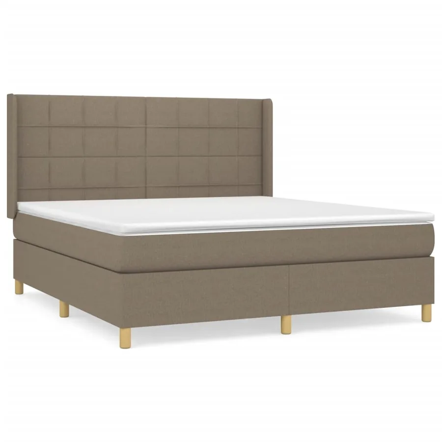 Sommier à lattes de lit avec matelas Taupe 160x200 cm Tissu - 2