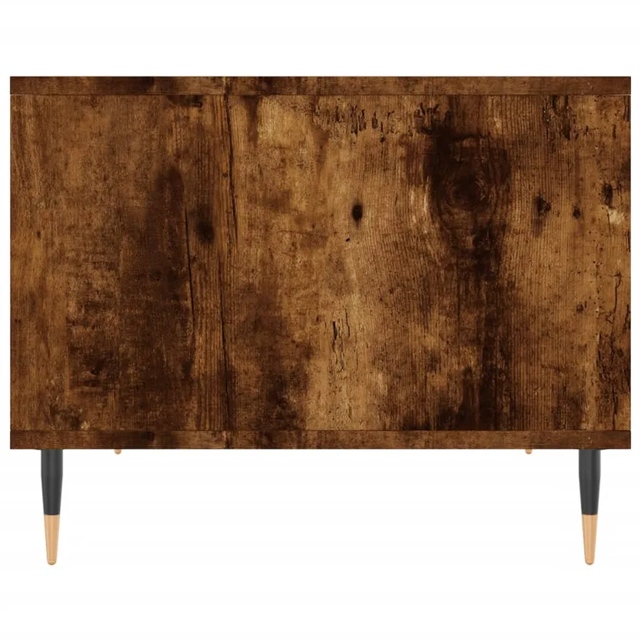 Table basse chêne fumé 60x50x40 cm bois d'ingénierie - 5