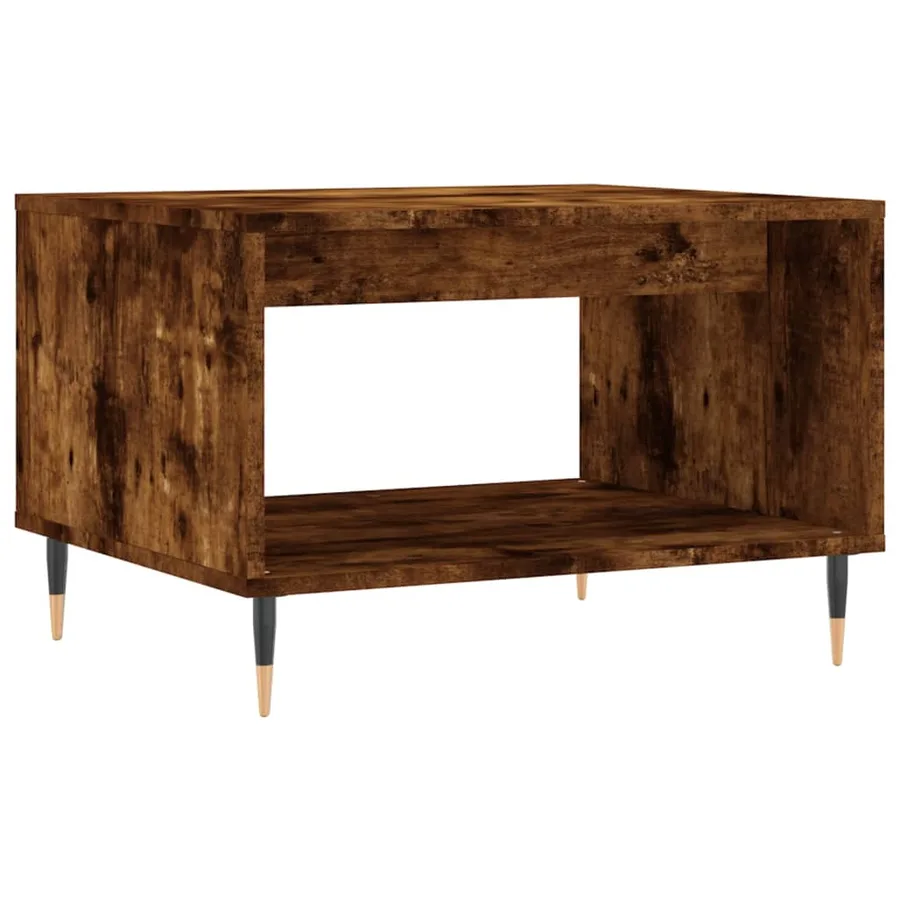 Table basse chêne fumé 60x50x40 cm bois d'ingénierie - 6