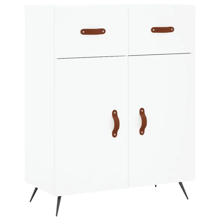 Buffet haut Blanc 69,5x34x180 cm Bois d'ingénierie - 7
