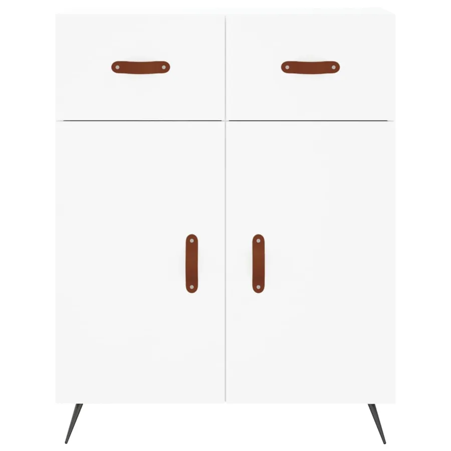 Buffet haut Blanc 69,5x34x180 cm Bois d'ingénierie - 8