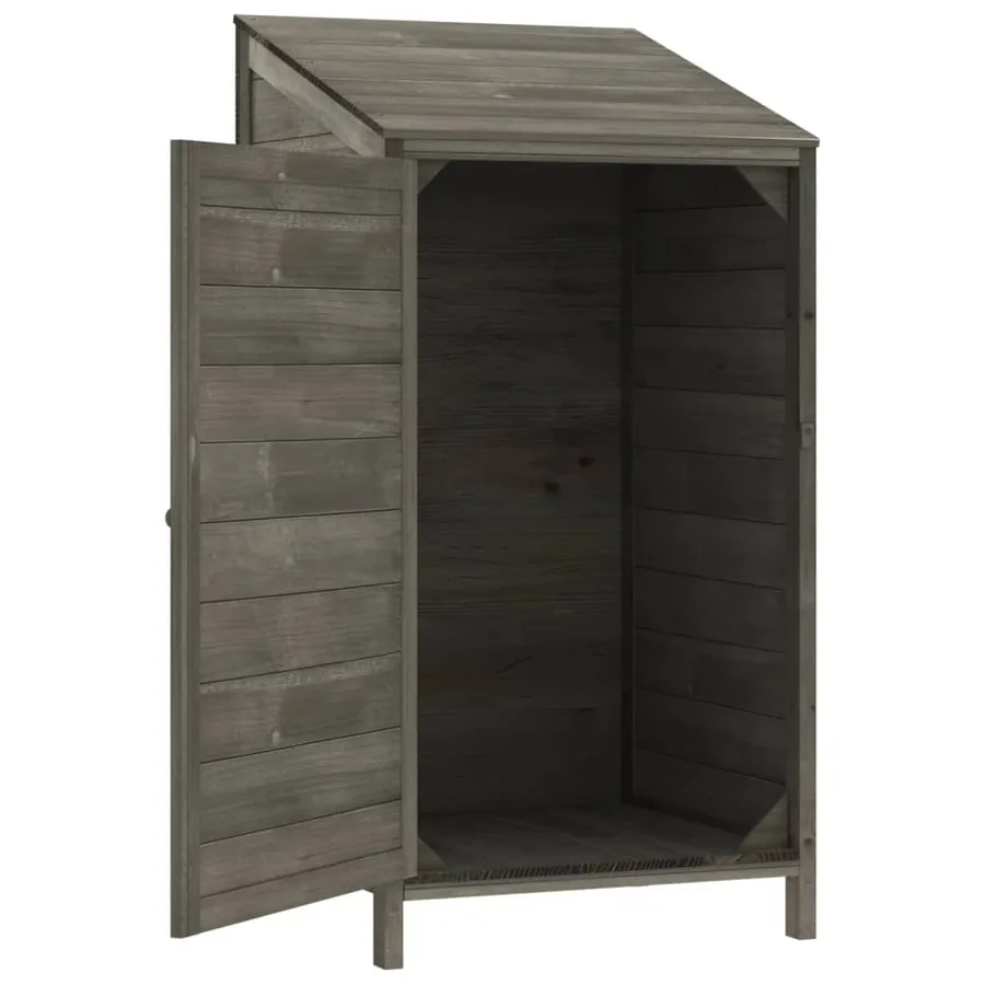 Remise de jardin Anthracite 55x52x112 cm Bois de sapin solide - 4