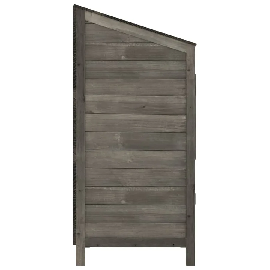 Remise de jardin Anthracite 55x52x112 cm Bois de sapin solide - 5