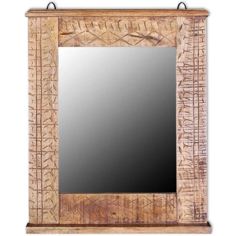 Meuble toilette+miroir et 2 armoires latérales Bois de manguier - 15