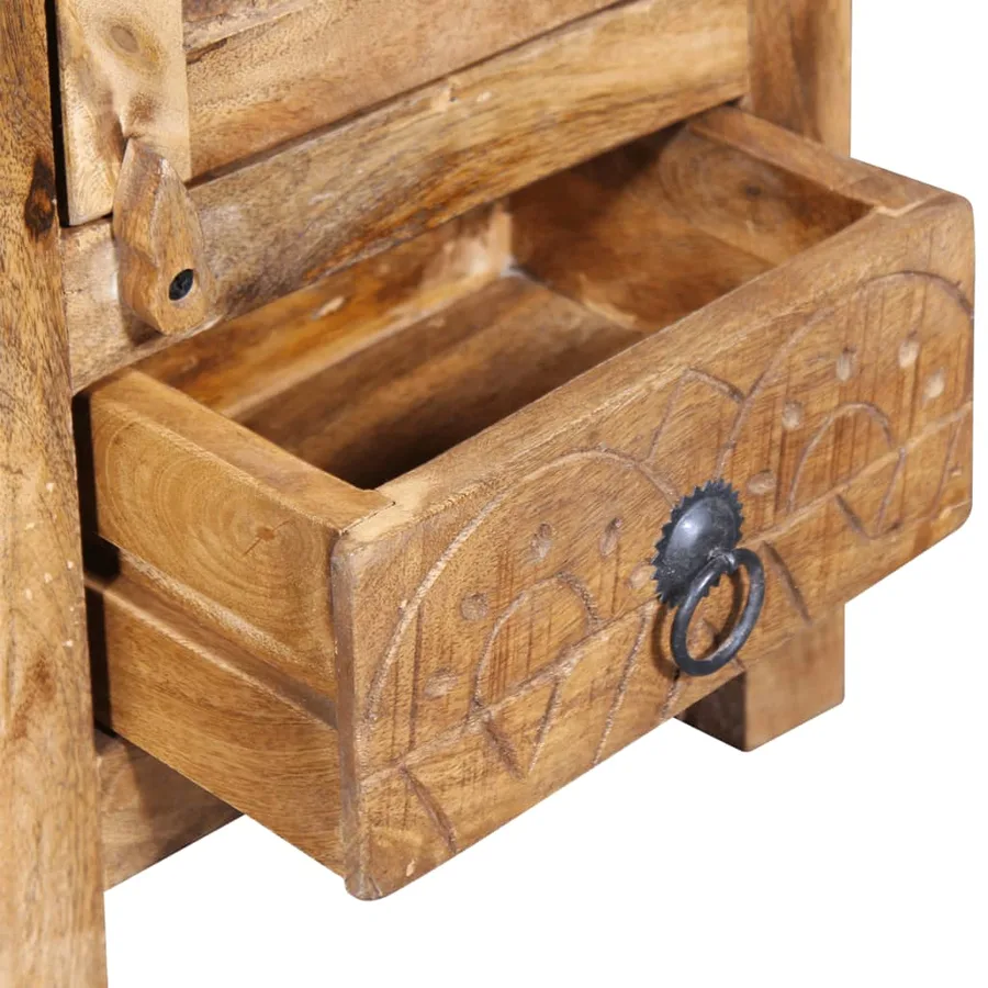 Meuble toilette+miroir et 2 armoires latérales Bois de manguier - 3