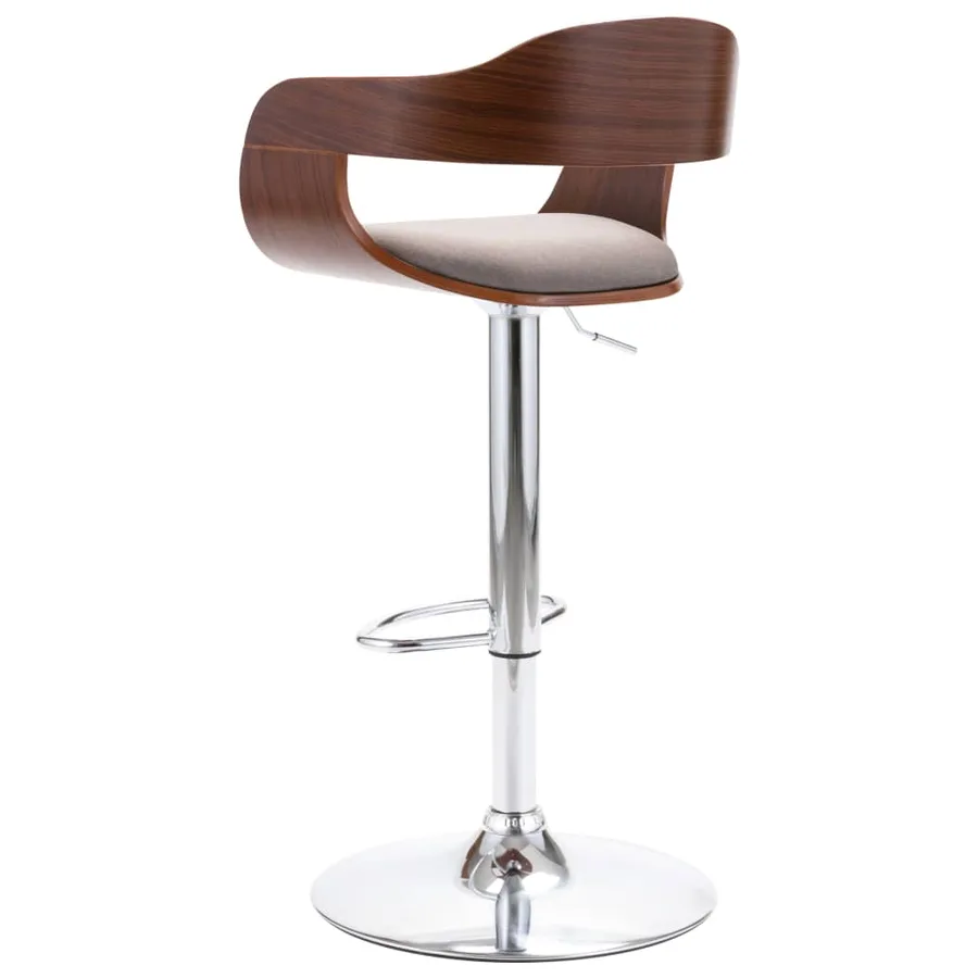 Tabouret de bar Contreplaqué et tissu taupe - 4