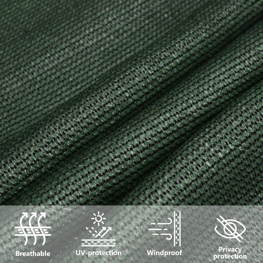 Voile d'ombrage 160 g/m² Vert foncé 4x4 m PEHD - 11