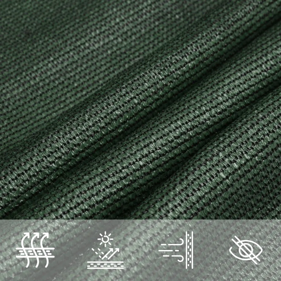 Voile d'ombrage 160 g/m² Vert foncé 4x4 m PEHD - 5