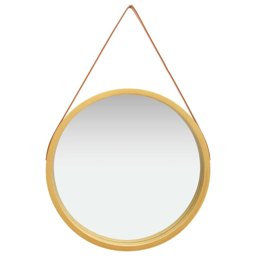 Miroir mural avec sangle 60 cm Doré