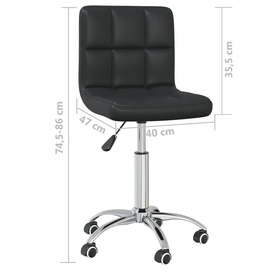 Chaise pivotante de salle à manger Noir Similicuir - 8