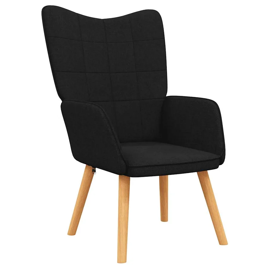Chaise de relaxation Noir Tissu - 2