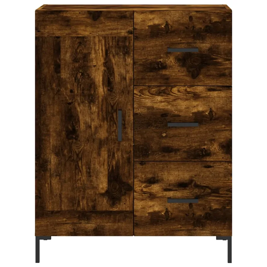 Buffet haut Chêne fumé 69,5x34x180 cm Bois d'ingénierie - 8