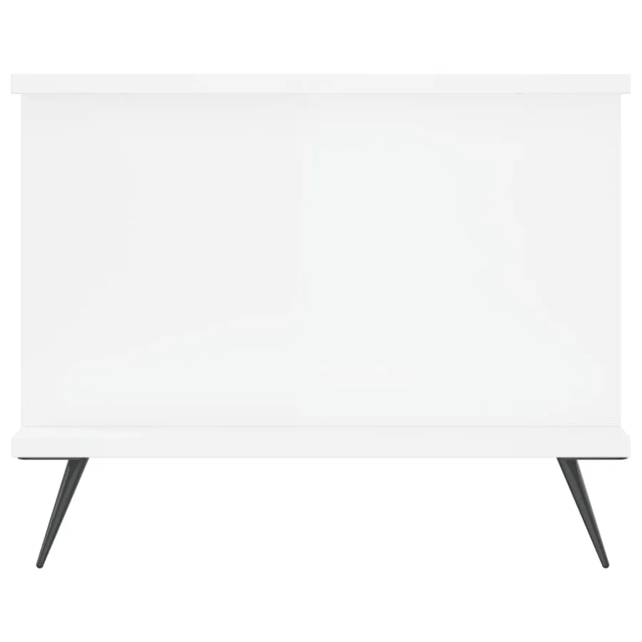 Table basse Blanc brillant 90x50x40 cm Bois d'ingénierie - 6
