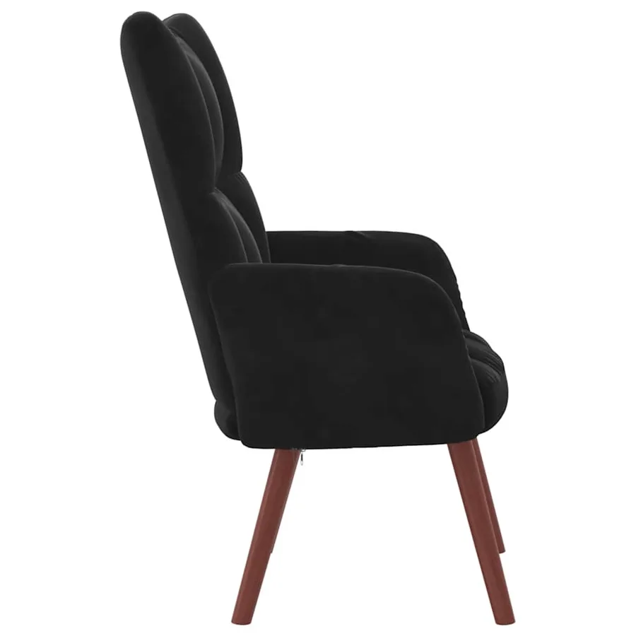 Chaise de relaxation Noir Velours - 4
