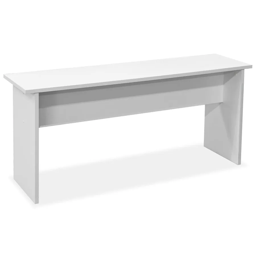 Table de salle à manger et bancs 3 pcs Bois d'ingénierie Blanc - 4