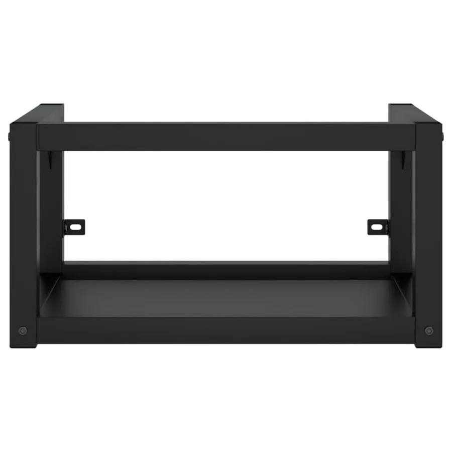 Cadre de lavabo de salle de bain mural Noir 59x38x31 cm Fer - 3