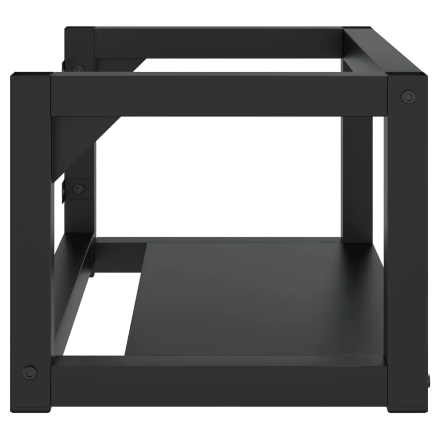 Cadre de lavabo de salle de bain mural Noir 59x38x31 cm Fer - 4