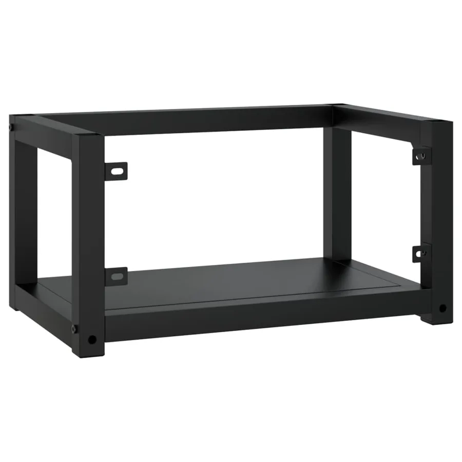 Cadre de lavabo de salle de bain mural Noir 59x38x31 cm Fer - 5
