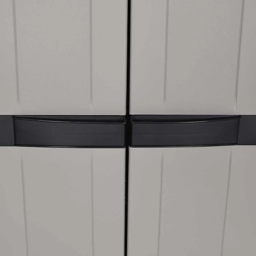 Armoire de rangement d'extérieur gris et noir 65x37x165 cm PP - 10