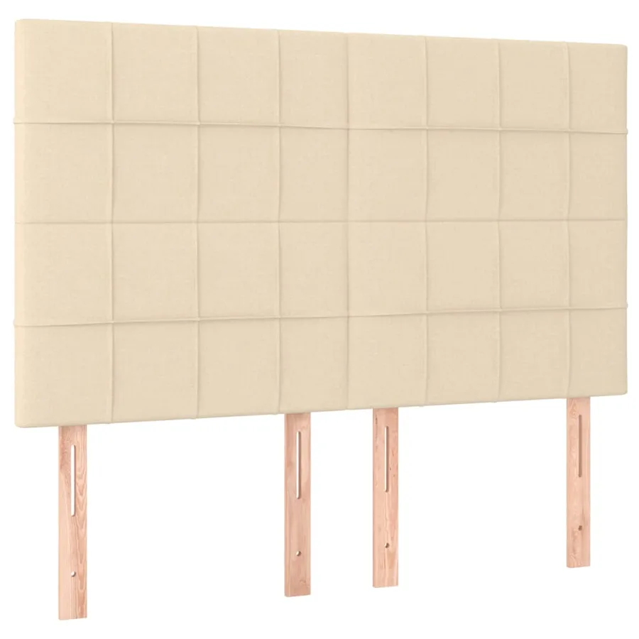 Sommier à lattes de lit avec matelas Crème 140x200 cm Tissu - 5