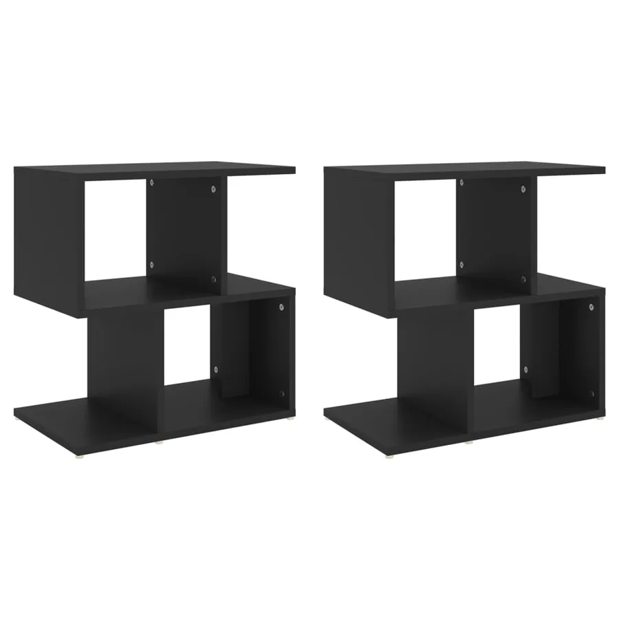 Tables de chevet 2 pcs noir 50x30x51,5 cm bois d'ingénierie - 2