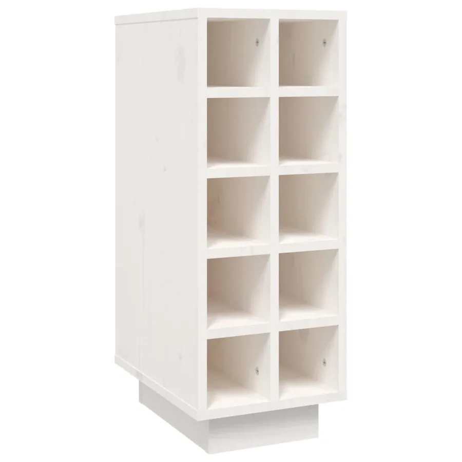 Armoire à vin Blanc 23x34x61 cm Bois de pin massif - 2