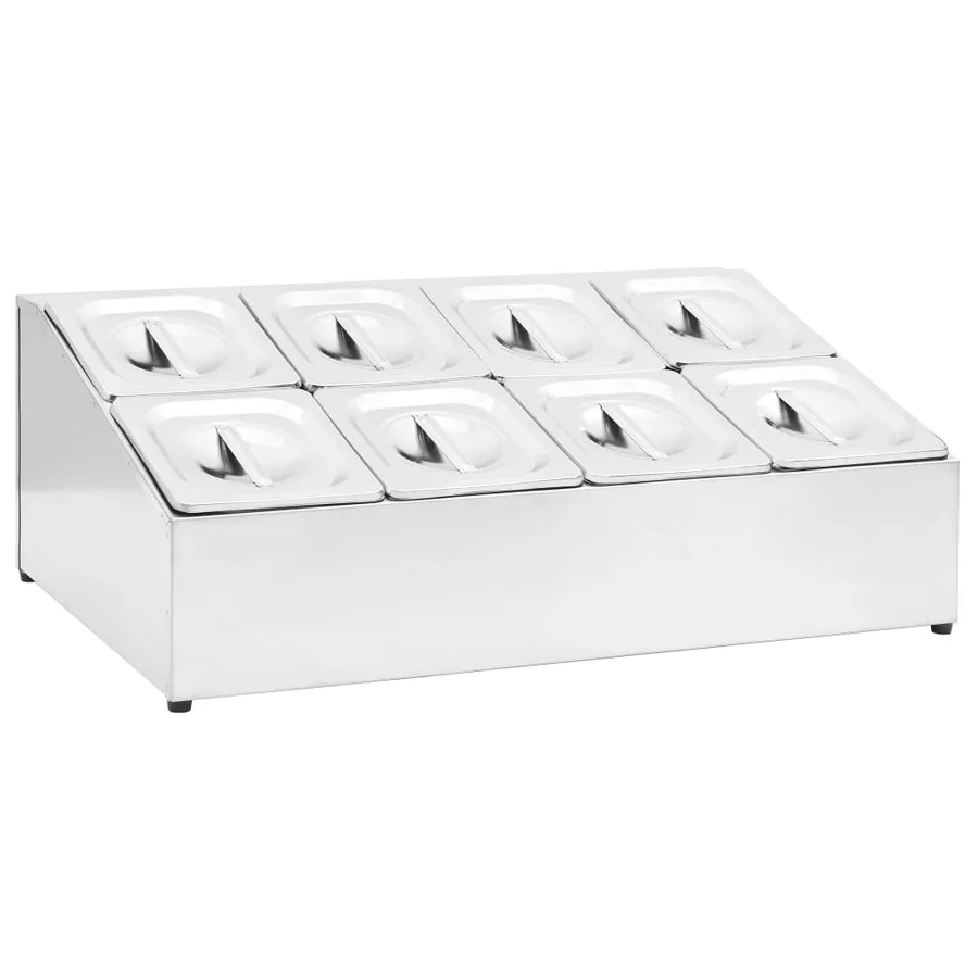 Récipient Gastronorm avec 8 bacs GN 1/6 Acier inoxydable - 2