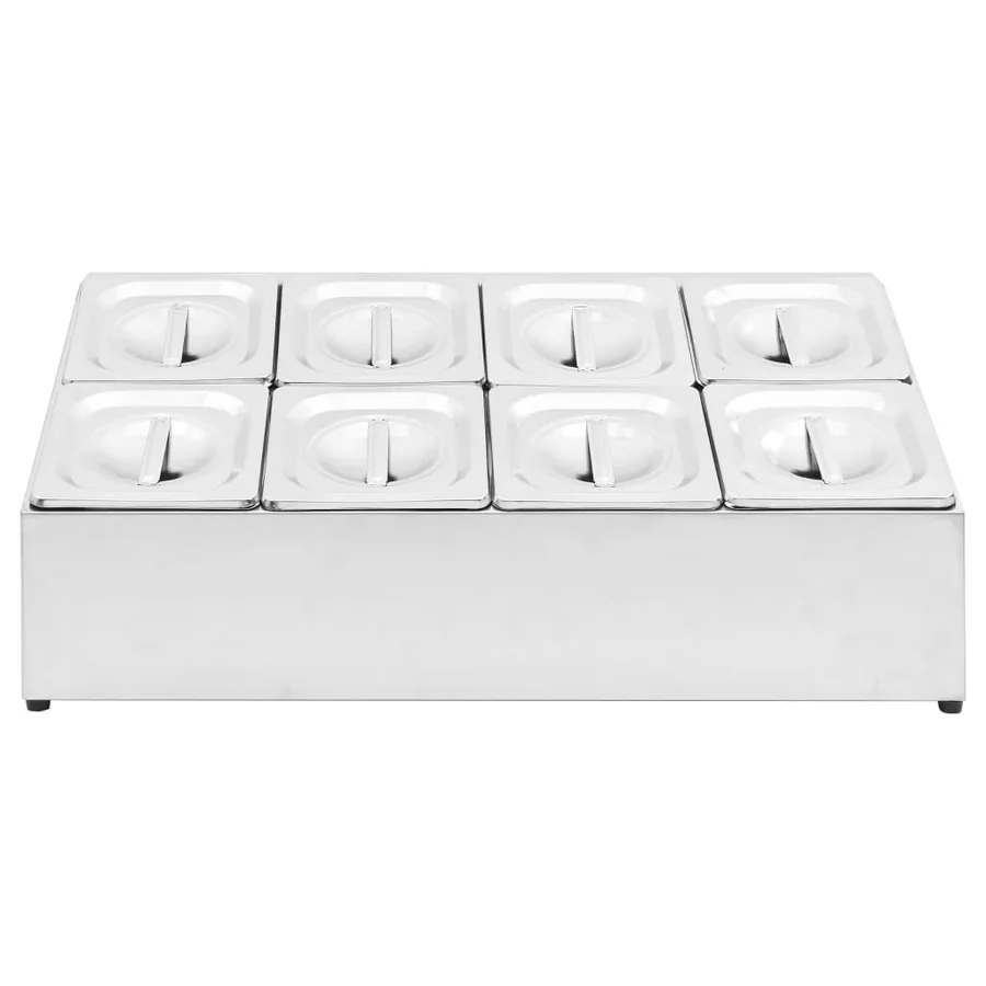 Récipient Gastronorm avec 8 bacs GN 1/6 Acier inoxydable - 3