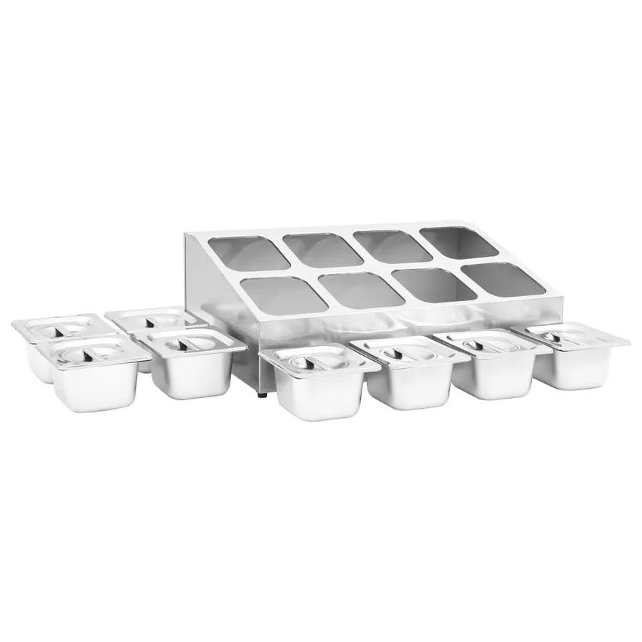 Récipient Gastronorm avec 8 bacs GN 1/6 Acier inoxydable - 7