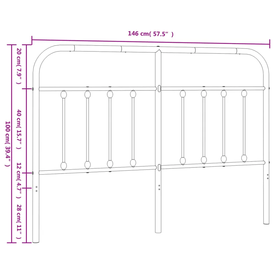 Tête de lit de remplacement métal blanc 140 cm - 7