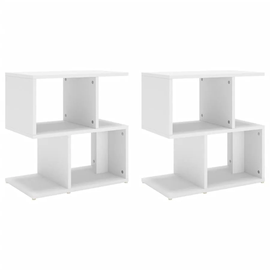 Tables de chevet 2 pcs blanc 50x30x51,5 cm bois d'ingénierie - 2