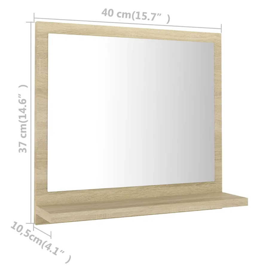 Miroir salle de bain chêne sonoma 40x10,5x37cm Bois ingénierie - 7