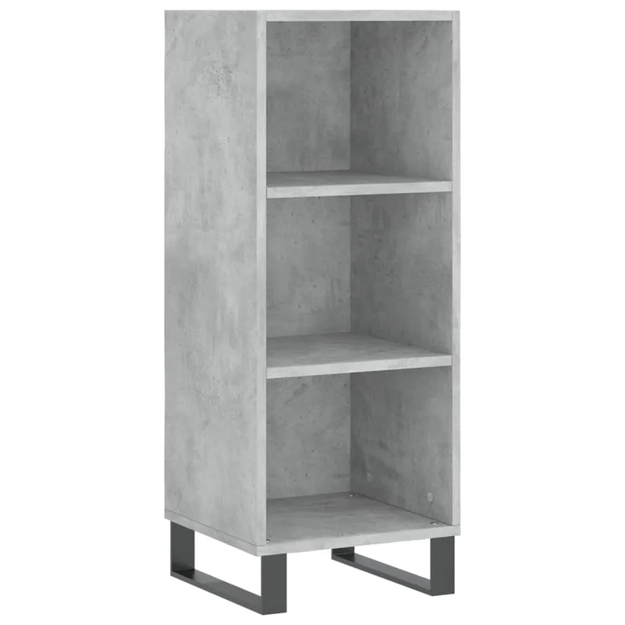 Buffet haut Gris béton 34,5x34x180 cm Bois d'ingénierie - 7