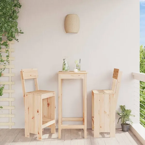 Tabourets de bar lot de 2 40x48,5x115,5 cm bois massif de pin
