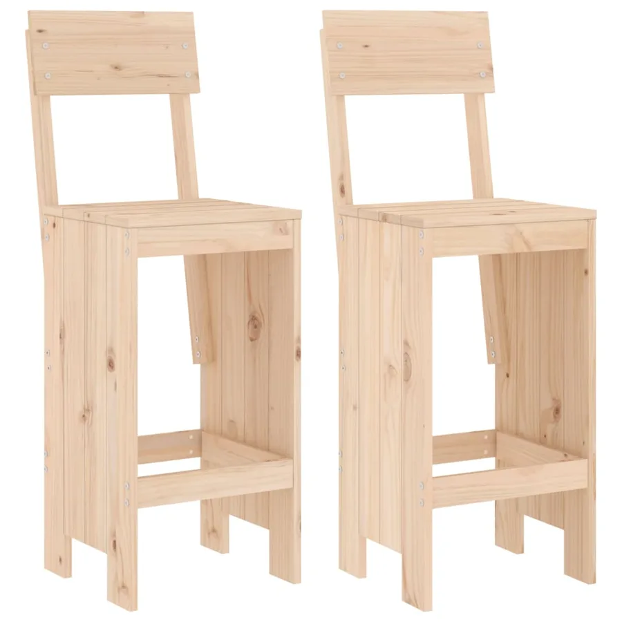 Tabourets de bar lot de 2 40x48,5x115,5 cm bois massif de pin - 2