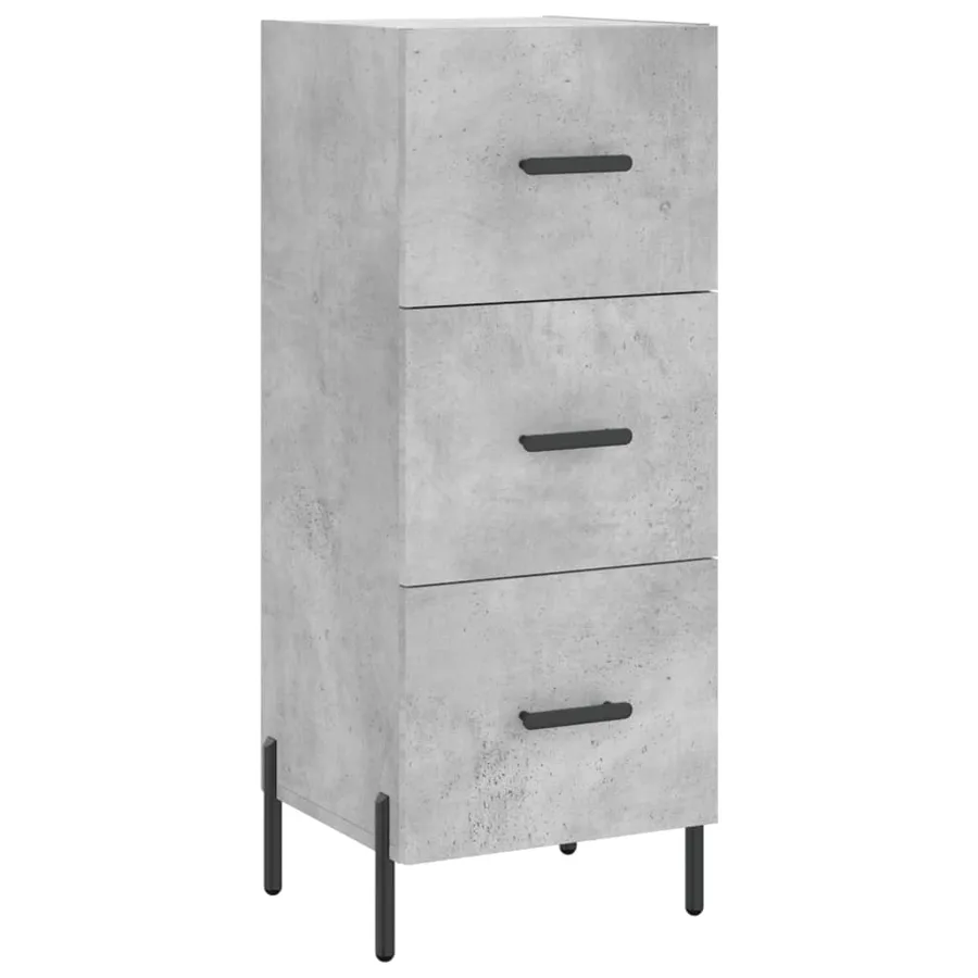 Buffet haut Gris béton 34,5x34x180 cm Bois d'ingénierie - 5