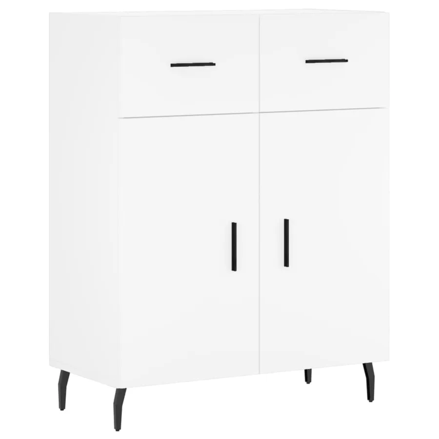 Buffet haut Blanc 69,5x34x180 cm Bois d'ingénierie - 7
