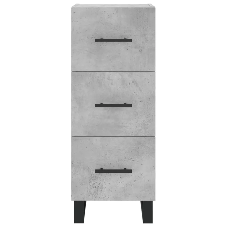 Buffet haut Gris béton 34,5x34x180 cm Bois d'ingénierie - 6