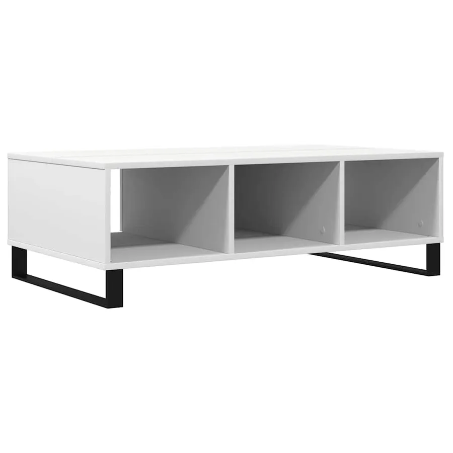 Table basse blanc 104x60x35 cm bois d'ingénierie - 7