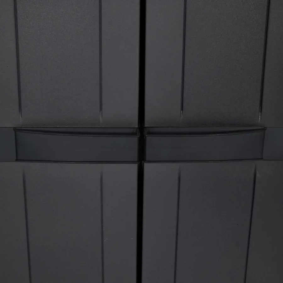Armoire de rangement d'extérieur noir 97x37x165 cm PP - 10