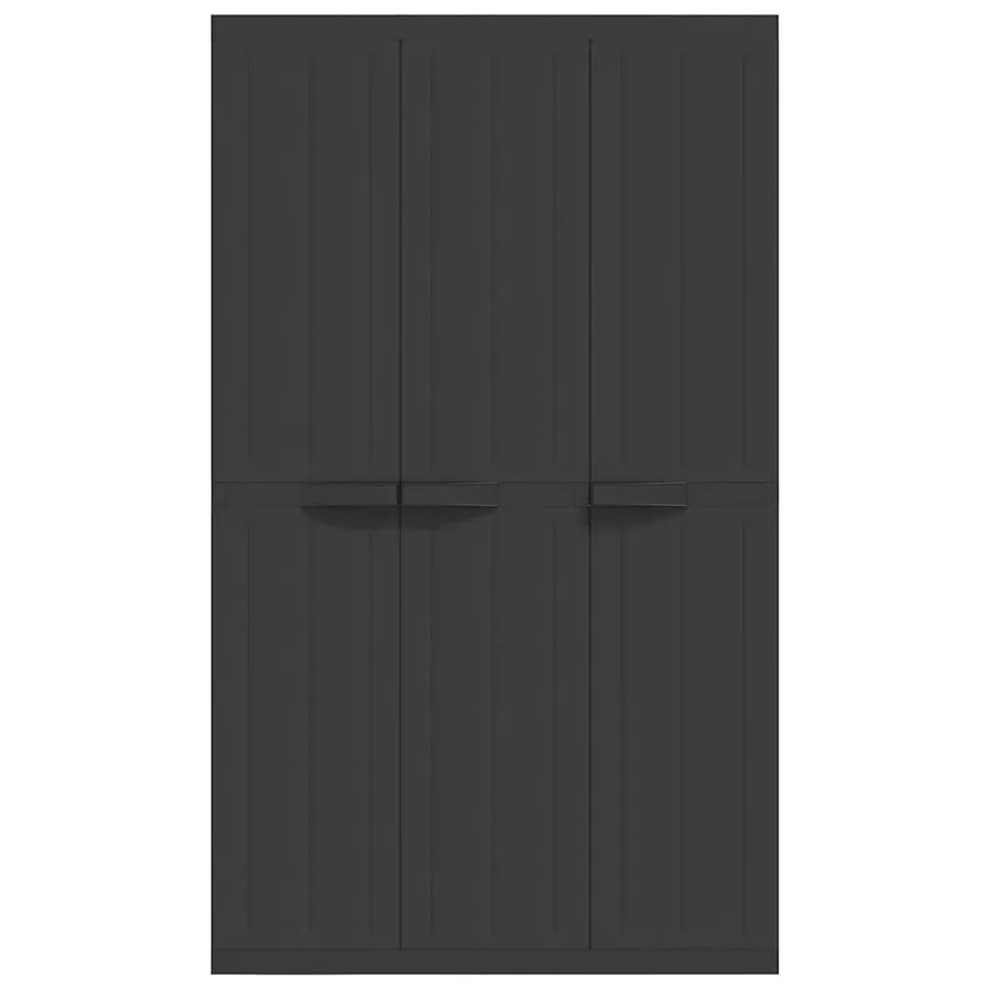 Armoire de rangement d'extérieur noir 97x37x165 cm PP - 5